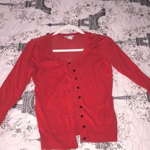 A red pink color from H&M Black cardigan